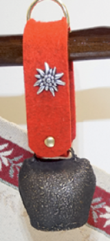 Glocke Filzband Edelweiss antik 4cm